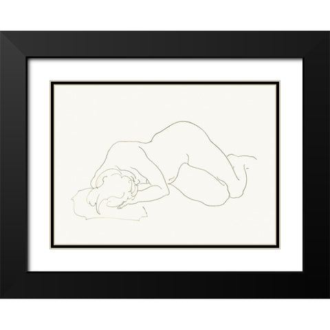 Akt 2 Black Modern Wood Framed Art Print with Double Matting by Maier, Werner