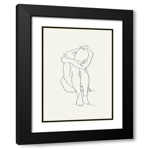 Akt 4 Black Modern Wood Framed Art Print with Double Matting by Maier, Werner
