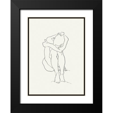 Akt 4 Black Modern Wood Framed Art Print with Double Matting by Maier, Werner