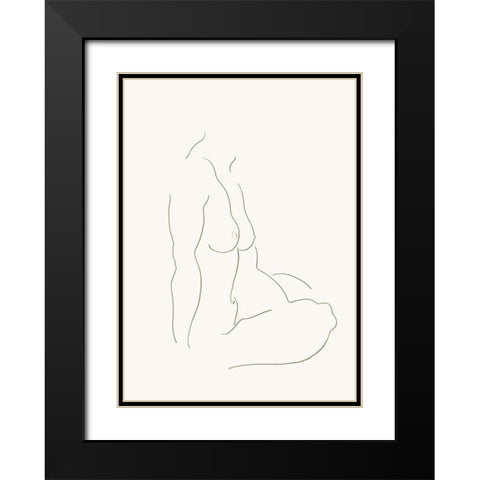 Akt 5 Black Modern Wood Framed Art Print with Double Matting by Maier, Werner