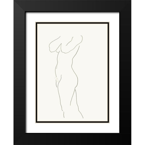 Akt 6 Black Modern Wood Framed Art Print with Double Matting by Maier, Werner