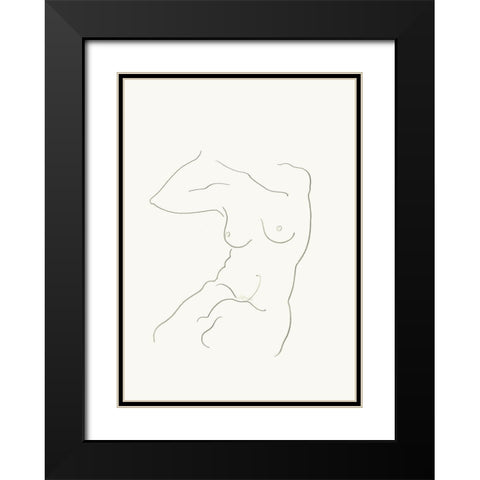 Akt 7 Black Modern Wood Framed Art Print with Double Matting by Maier, Werner