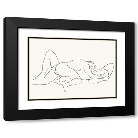 Akt 9 Black Modern Wood Framed Art Print with Double Matting by Maier, Werner
