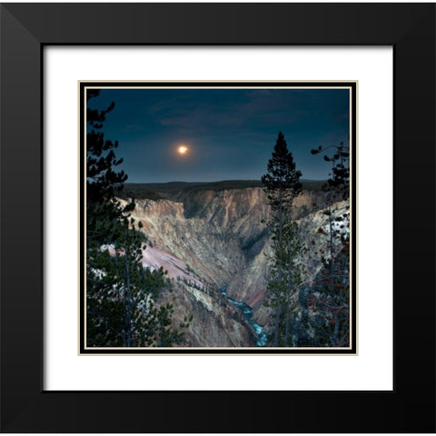North Rim Moon Rising Black Modern Wood Framed Art Print with Double Matting by Stalowy, John