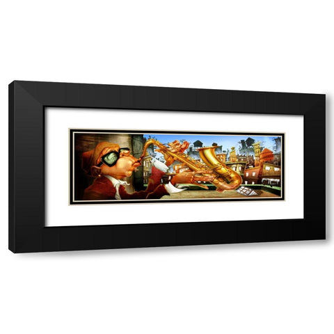 On the roof -2 Black Modern Wood Framed Art Print with Double Matting by Alvez, A. - Perez, A.