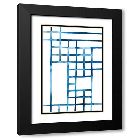 Watercolor Bleed Pattern III Black Modern Wood Framed Art Print with Double Matting by Popp, Grace