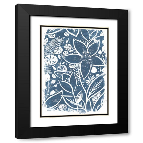 Garden Batik I Black Modern Wood Framed Art Print with Double Matting by Vess, June Erica
