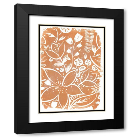 Garden Batik VI Black Modern Wood Framed Art Print with Double Matting by Vess, June Erica