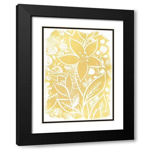 Garden Batik IX Black Modern Wood Framed Art Print with Double Matting by Vess, June Erica