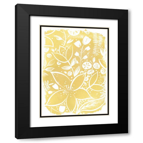 Garden Batik X Black Modern Wood Framed Art Print with Double Matting by Vess, June Erica