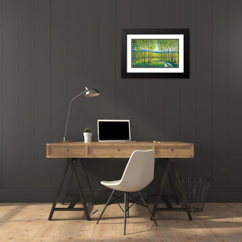 Morning Stroll I Black Modern Wood Framed Art Print with Double Matting by OToole, Tim