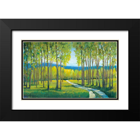Morning Stroll I Black Modern Wood Framed Art Print with Double Matting by OToole, Tim
