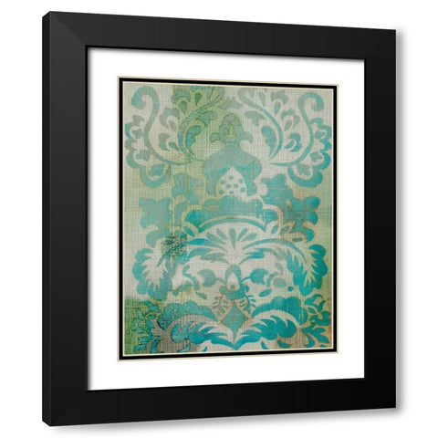 Velvet and Damask I Black Modern Wood Framed Art Print with Double Matting by Zarris, Chariklia