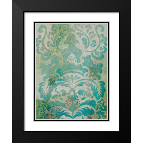 Velvet and Damask I Black Modern Wood Framed Art Print with Double Matting by Zarris, Chariklia