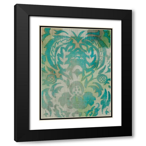 Velvet and Damask IV Black Modern Wood Framed Art Print with Double Matting by Zarris, Chariklia
