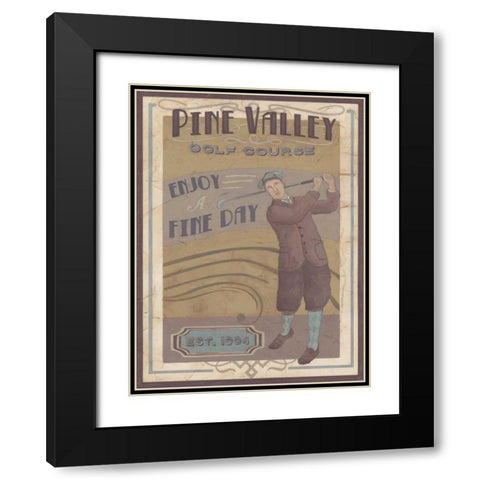 Retro Golf I Black Modern Wood Framed Art Print with Double Matting by Vess, June Erica