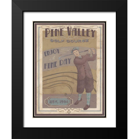 Retro Golf I Black Modern Wood Framed Art Print with Double Matting by Vess, June Erica