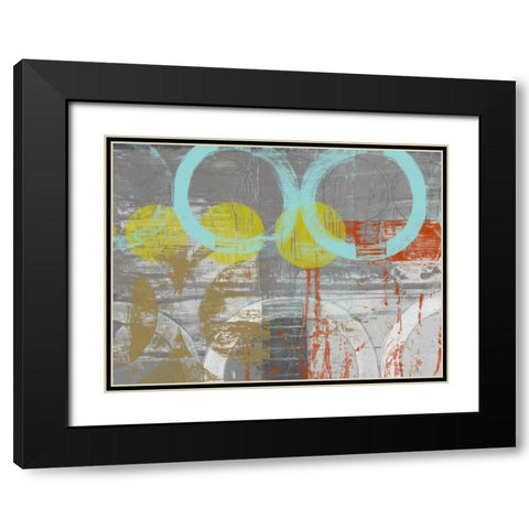 Linked Orbs I Black Modern Wood Framed Art Print with Double Matting by Goldberger, Jennifer