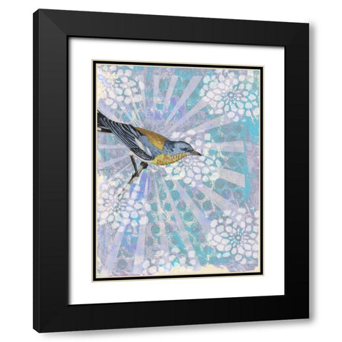 Songbird Batik I Black Modern Wood Framed Art Print with Double Matting by McCavitt, Naomi