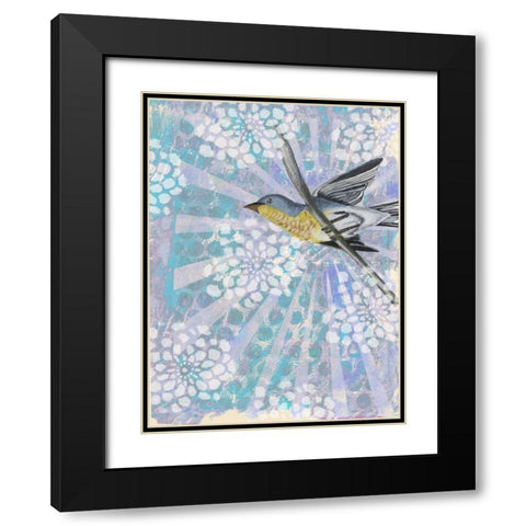 Songbird Batik II Black Modern Wood Framed Art Print with Double Matting by McCavitt, Naomi