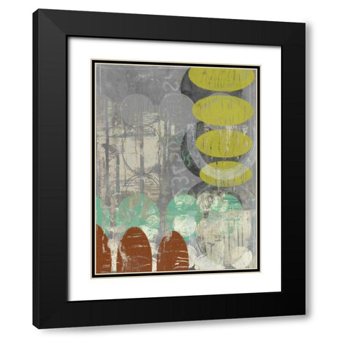Circles Circle II Black Modern Wood Framed Art Print with Double Matting by Goldberger, Jennifer