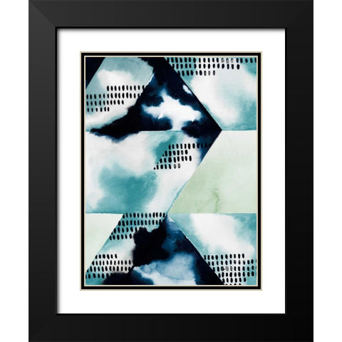 Blue Billow I Black Modern Wood Framed Art Print with Double Matting by Popp, Grace