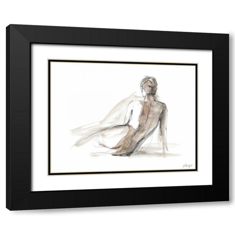 Gestural Figure Study II Black Modern Wood Framed Art Print with Double Matting by Harper, Ethan