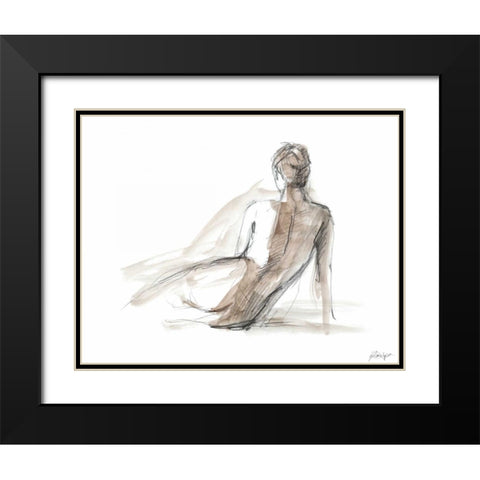 Gestural Figure Study II Black Modern Wood Framed Art Print with Double Matting by Harper, Ethan