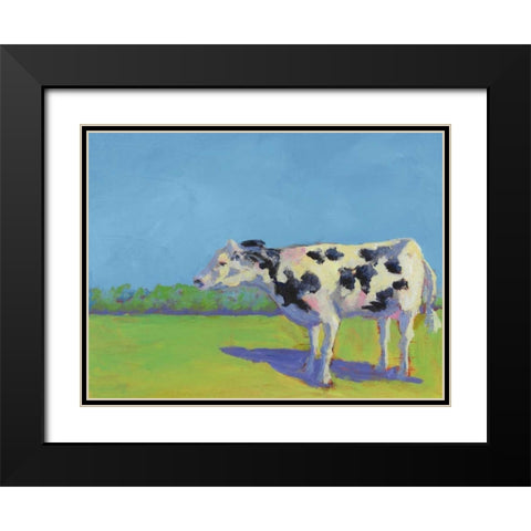 Cow Pals III Black Modern Wood Framed Art Print with Double Matting by Young, Carol