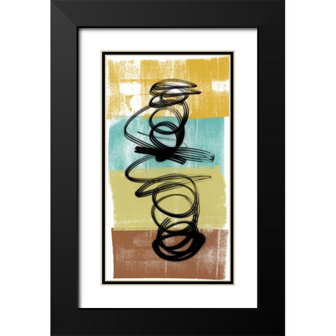Dancing Swirl I Black Modern Wood Framed Art Print with Double Matting by Saunders, Alonzo