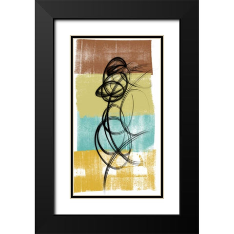 Dancing Swirl II Black Modern Wood Framed Art Print with Double Matting by Saunders, Alonzo