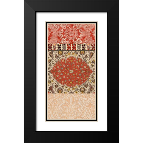 Bohemian Tapestry II Black Modern Wood Framed Art Print with Double Matting by Vision Studio