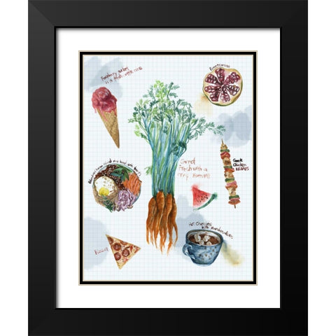 Food Sketches I Black Modern Wood Framed Art Print with Double Matting by Wang, Melissa