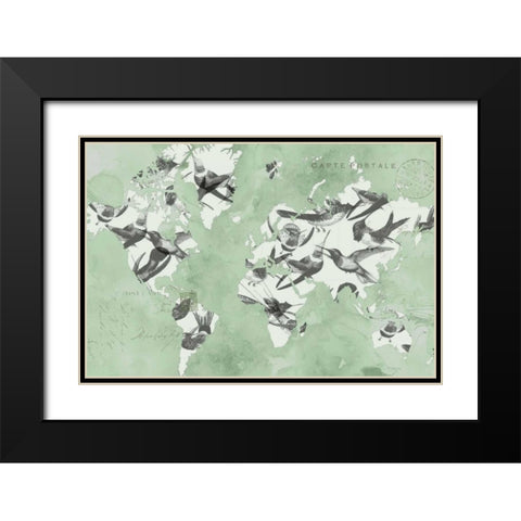 Migration of Birds Black Modern Wood Framed Art Print with Double Matting by Goldberger, Jennifer