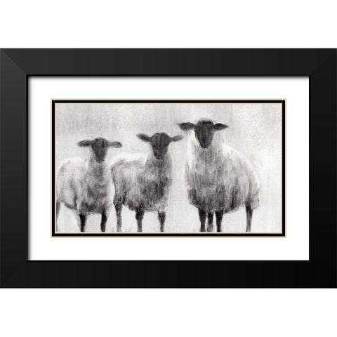 Rustic Sheep I Black Modern Wood Framed Art Print with Double Matting by Harper, Ethan