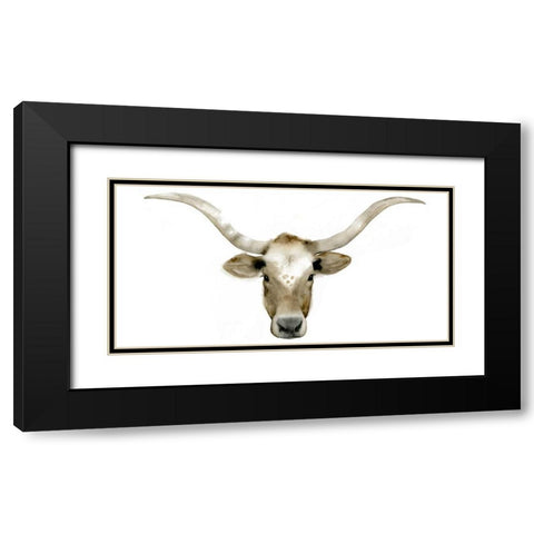 Longhorn Steer II Black Modern Wood Framed Art Print with Double Matting by Popp, Grace