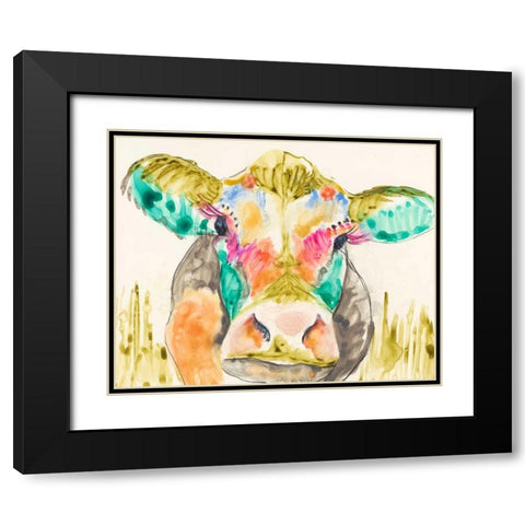 Hifi Cow I Black Modern Wood Framed Art Print with Double Matting by Goldberger, Jennifer