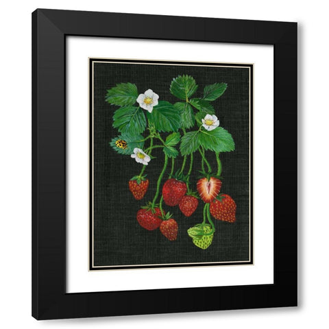 Strawberry Fields II Black Modern Wood Framed Art Print with Double Matting by Wang, Melissa