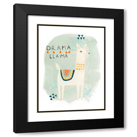 Llama Squad II Black Modern Wood Framed Art Print with Double Matting by Vess, June Erica