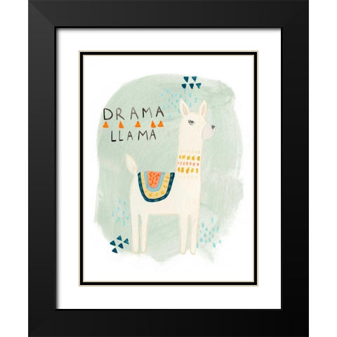 Llama Squad II Black Modern Wood Framed Art Print with Double Matting by Vess, June Erica