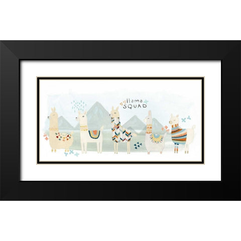 Llama Squad III Black Modern Wood Framed Art Print with Double Matting by Vess, June Erica
