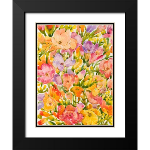 Wildflower Study I Black Modern Wood Framed Art Print with Double Matting by OToole, Tim