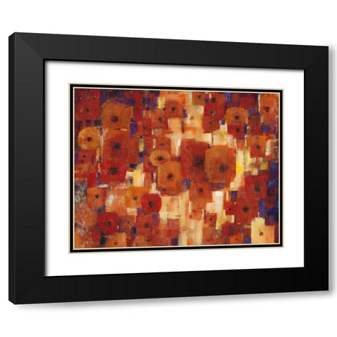 Transitional Poppies I Black Modern Wood Framed Art Print with Double Matting by OToole, Tim