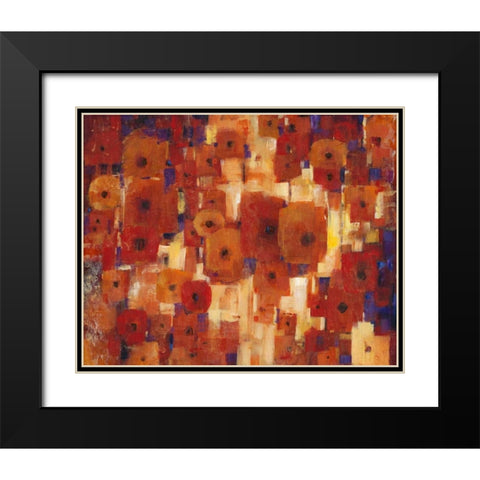 Transitional Poppies I Black Modern Wood Framed Art Print with Double Matting by OToole, Tim