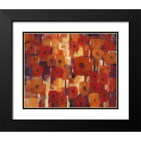 Transitional Poppies II Black Modern Wood Framed Art Print with Double Matting by OToole, Tim