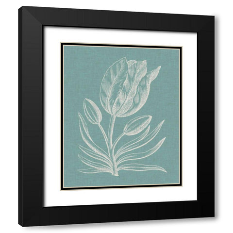 Graceful Floral I Black Modern Wood Framed Art Print with Double Matting by Vision Studio