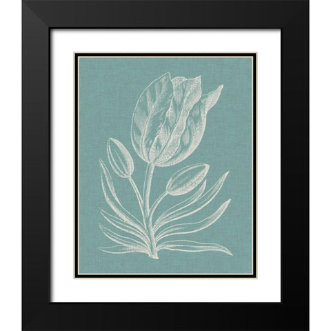 Graceful Floral I Black Modern Wood Framed Art Print with Double Matting by Vision Studio