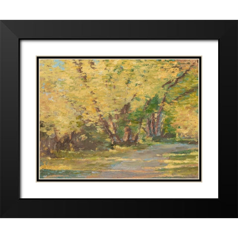 Fall Path I Black Modern Wood Framed Art Print with Double Matting by Harper, Ethan