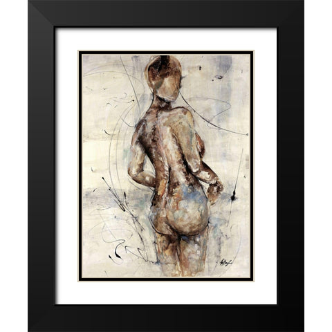 Mystique IV Black Modern Wood Framed Art Print with Double Matting by Douglass, Farrell