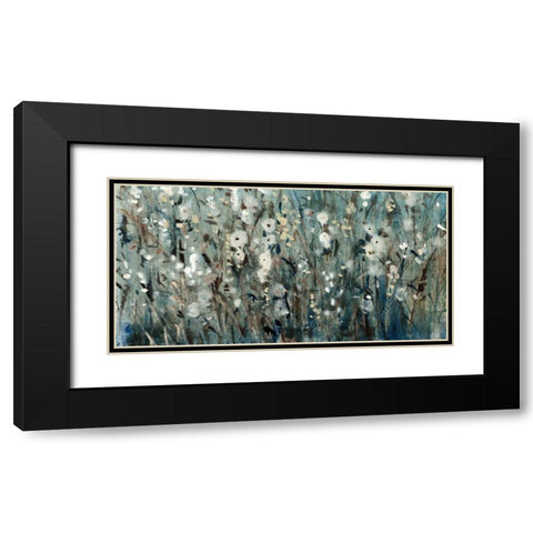 White Blooms with Navy I Black Modern Wood Framed Art Print with Double Matting by OToole, Tim